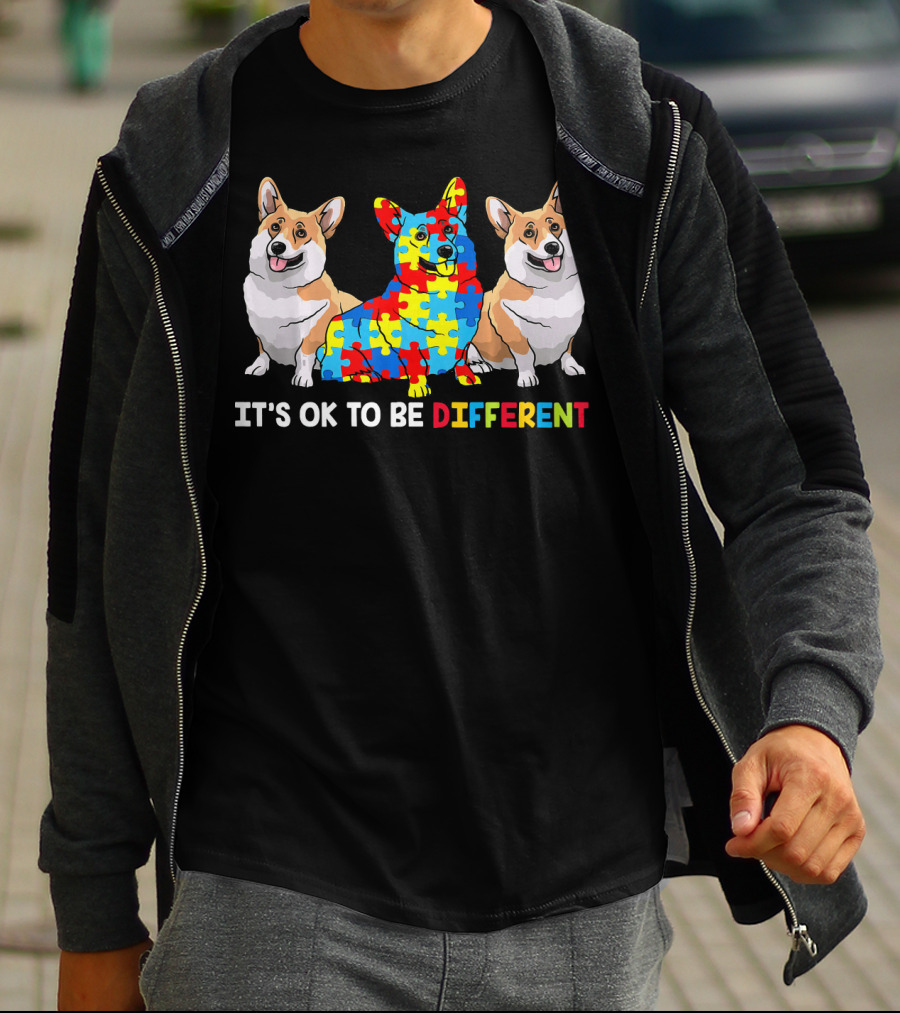 It's OK To Be Different Corgi Autism Awareness T-Shirt
