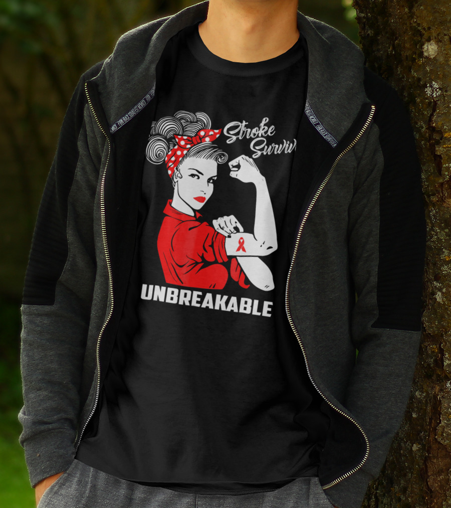 Stroke Survivor Unbreakable Rosie The Riveter T-Shirt