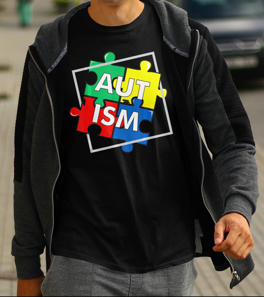 Autism Puzzle Awareness Day Colorful Puzzle Pieces T-Shirt