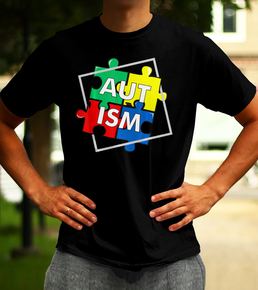 Autism Puzzle Awareness Day Colorful Puzzle Pieces T-Shirt