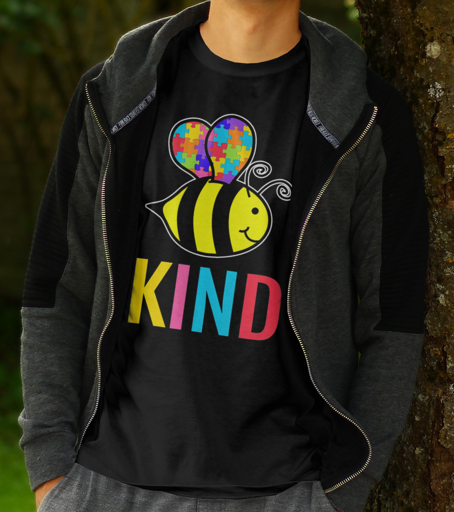 Autism Awareness Bee With Puzzle Wings KIND T-Shirt