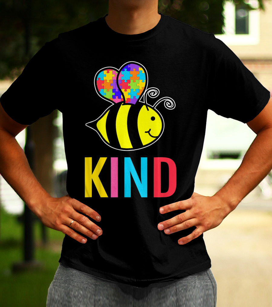 Autism Awareness Bee With Puzzle Wings KIND T-Shirt