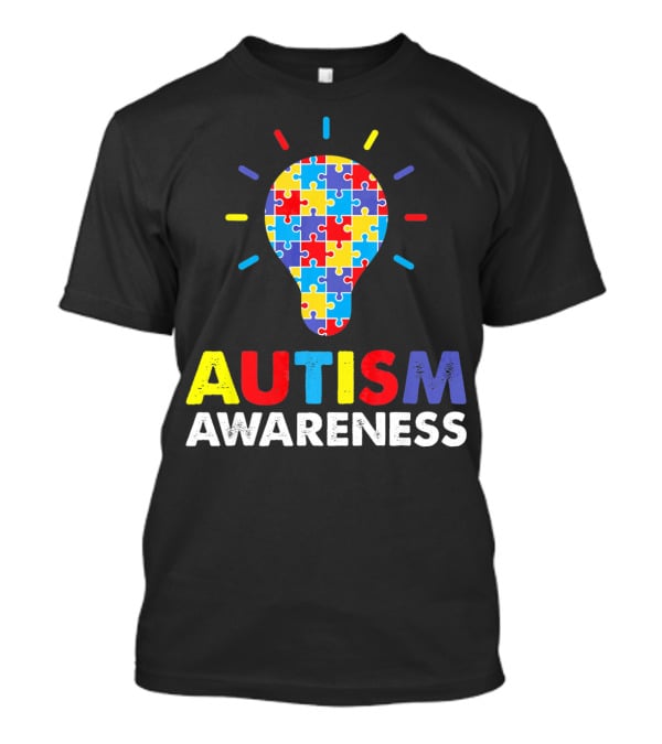 Autism Awareness Puzzle Light Bulb T-Shirt