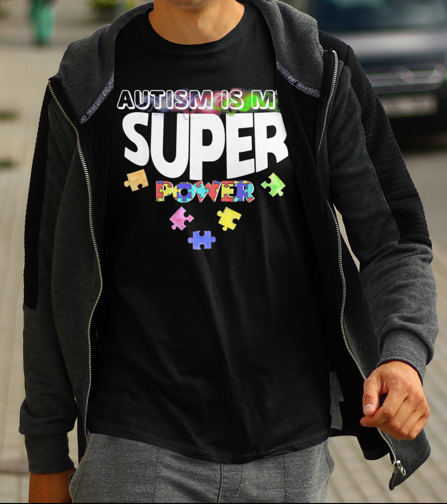 Autism Is My Super Power Puzzle Pieces T-Shirt