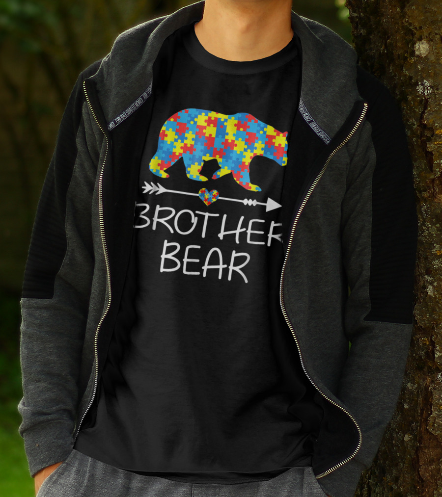 Brother Bear Autism Puzzle Pattern Awareness T-Shirt