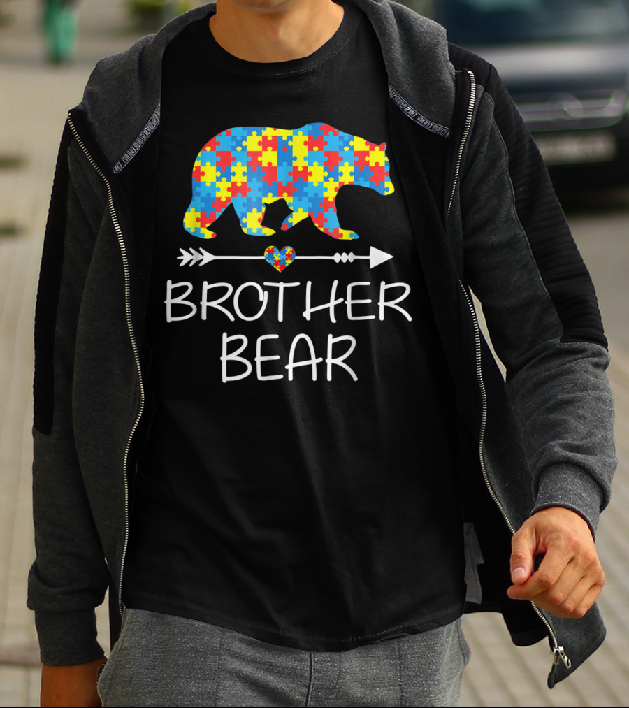 Brother Bear Autism Puzzle Pattern Awareness T-Shirt