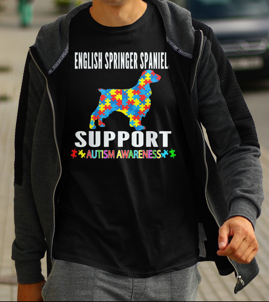 English Springer Spaniels Support Autism Awareness T-Shirt