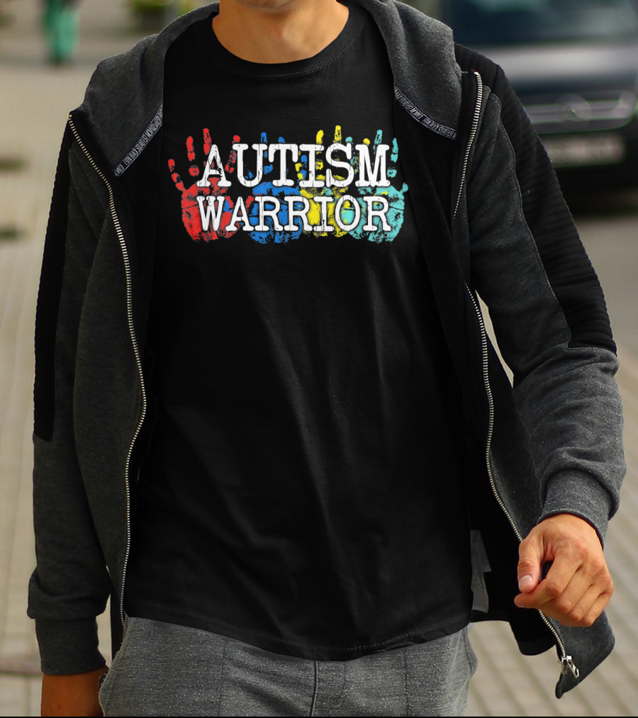 AUTISM WARRIOR Handprint Colors T-Shirt
