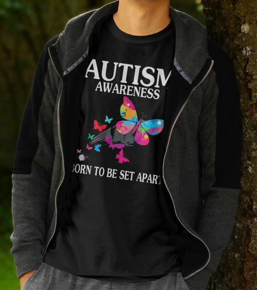 AUTISM AWARENESS BORN TO BE SET APART COLORFUL BUTTERFLY T-Shirt