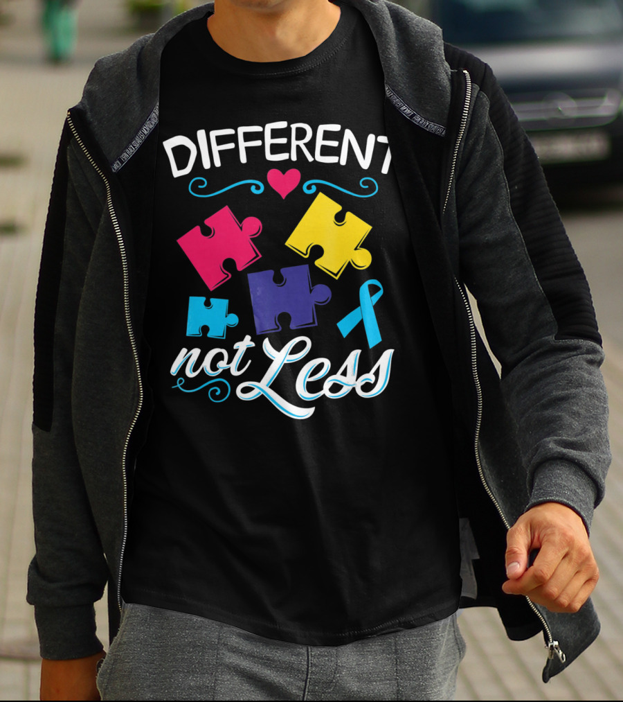 Different Not Less Autism Awareness Puzzle T-Shirt