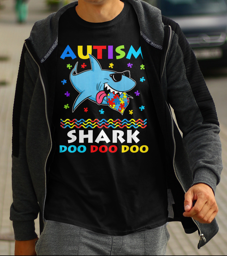 Autism Shark Doo Doo Doo Funny Awareness Day T-Shirt