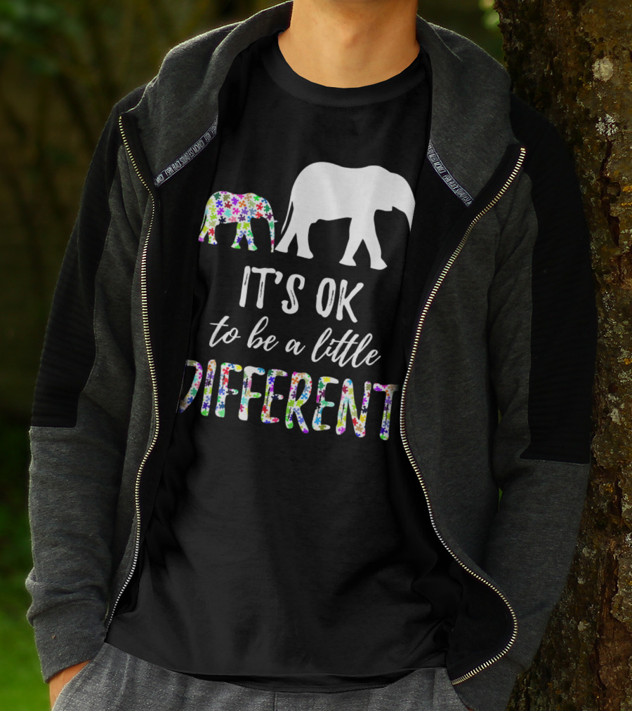 Autism Awareness Elephant It's OK To Be A Little Different T-Shirt