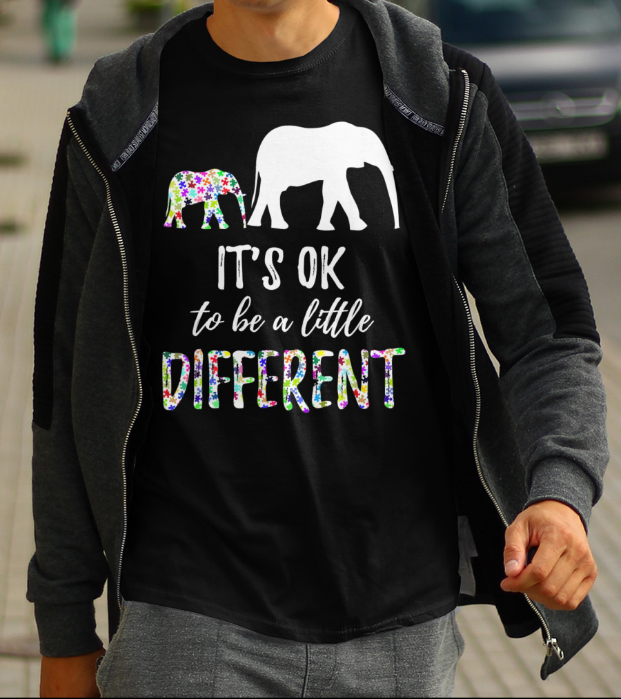Autism Awareness Elephant It's OK To Be A Little Different T-Shirt