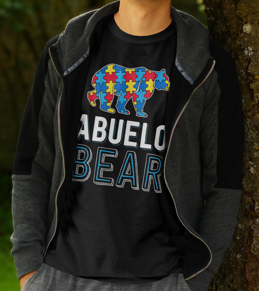 Abuelo Bear Autism Puzzle Awareness T-Shirt