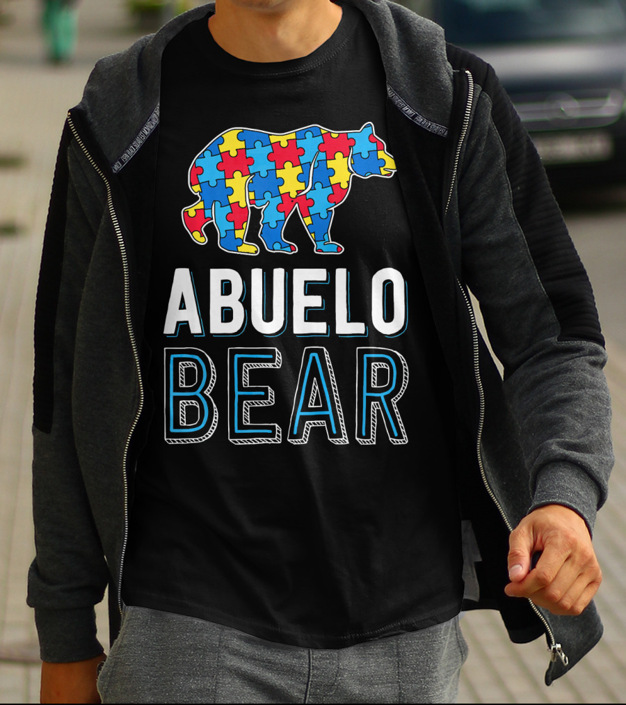 Abuelo Bear Autism Puzzle Awareness T-Shirt