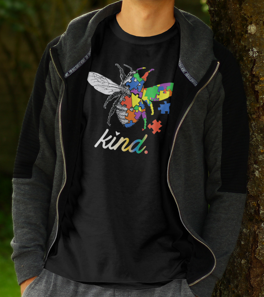 Bee Kind Beautiful Puzzle Autism Awareness T-Shirt