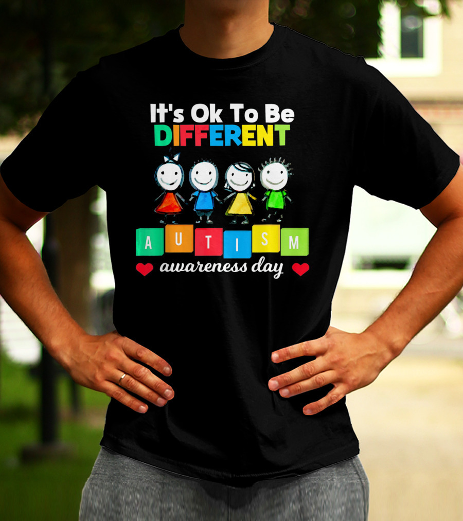 It's Ok To Be Different Autism Awareness Day T-Shirt