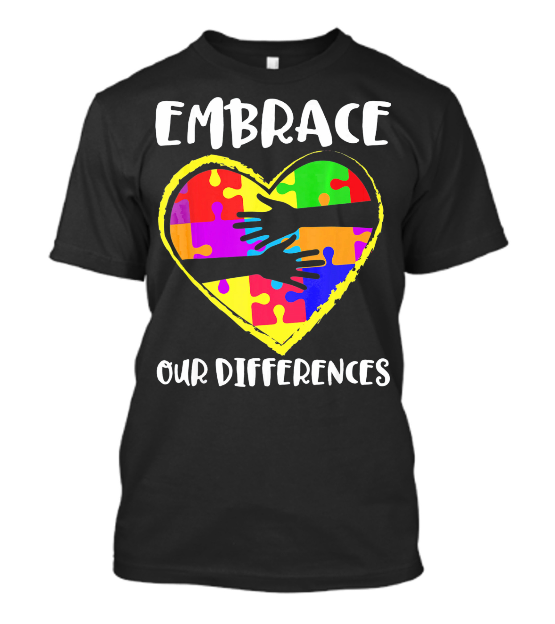 Embrace Our Differences Autism Awareness Heart Puzzle T-Shirt