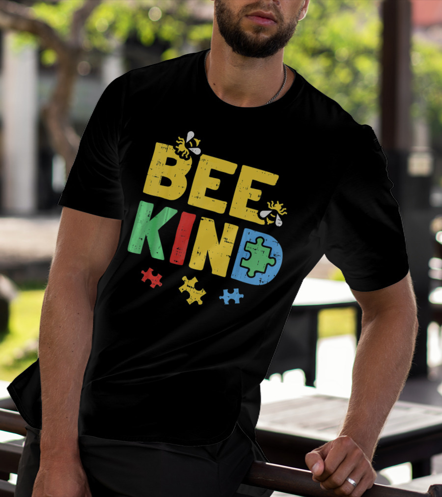 BEE KIND Puzzle Autism Awareness Bees T-Shirt