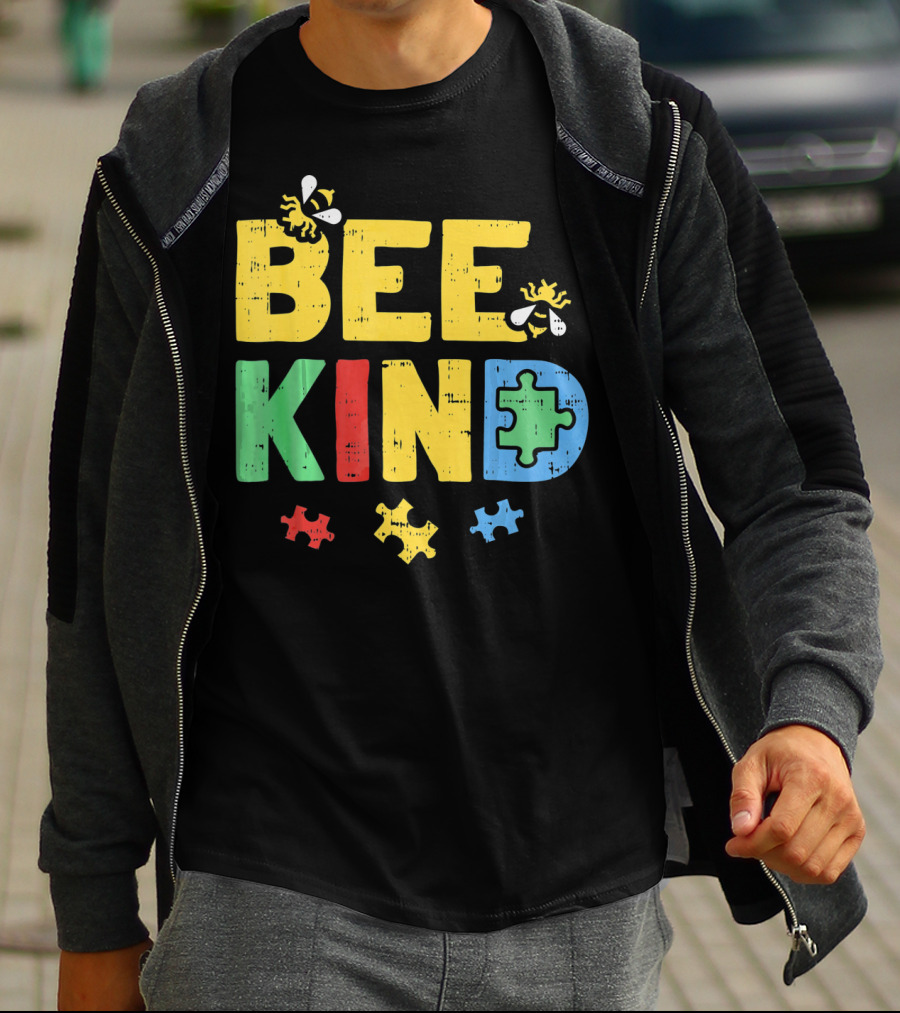 BEE KIND Puzzle Autism Awareness Bees T-Shirt