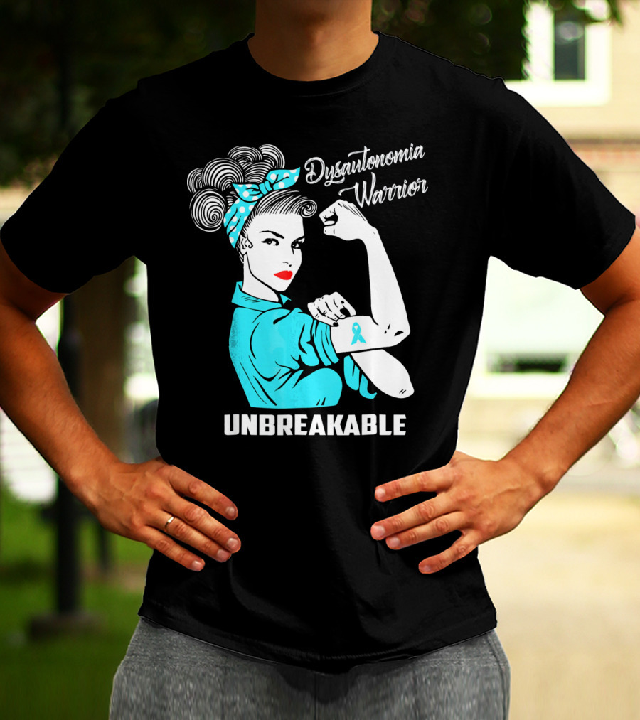 Dysautonomia Warrior Unbreakable Retro Rosie The Riveter T-Shirt