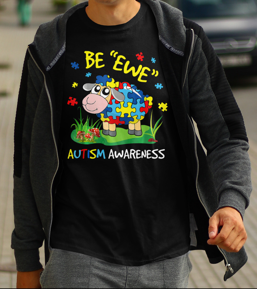 Be Ewe Autism Awareness Puzzle Sheep T-Shirt