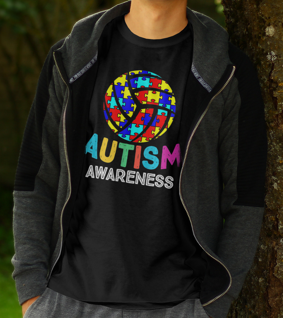 Autism Awareness Volleyball Puzzle T-Shirt