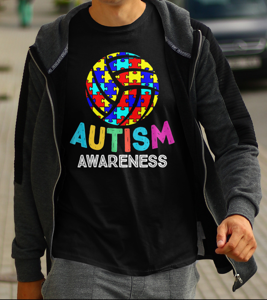 Autism Awareness Volleyball Puzzle T-Shirt