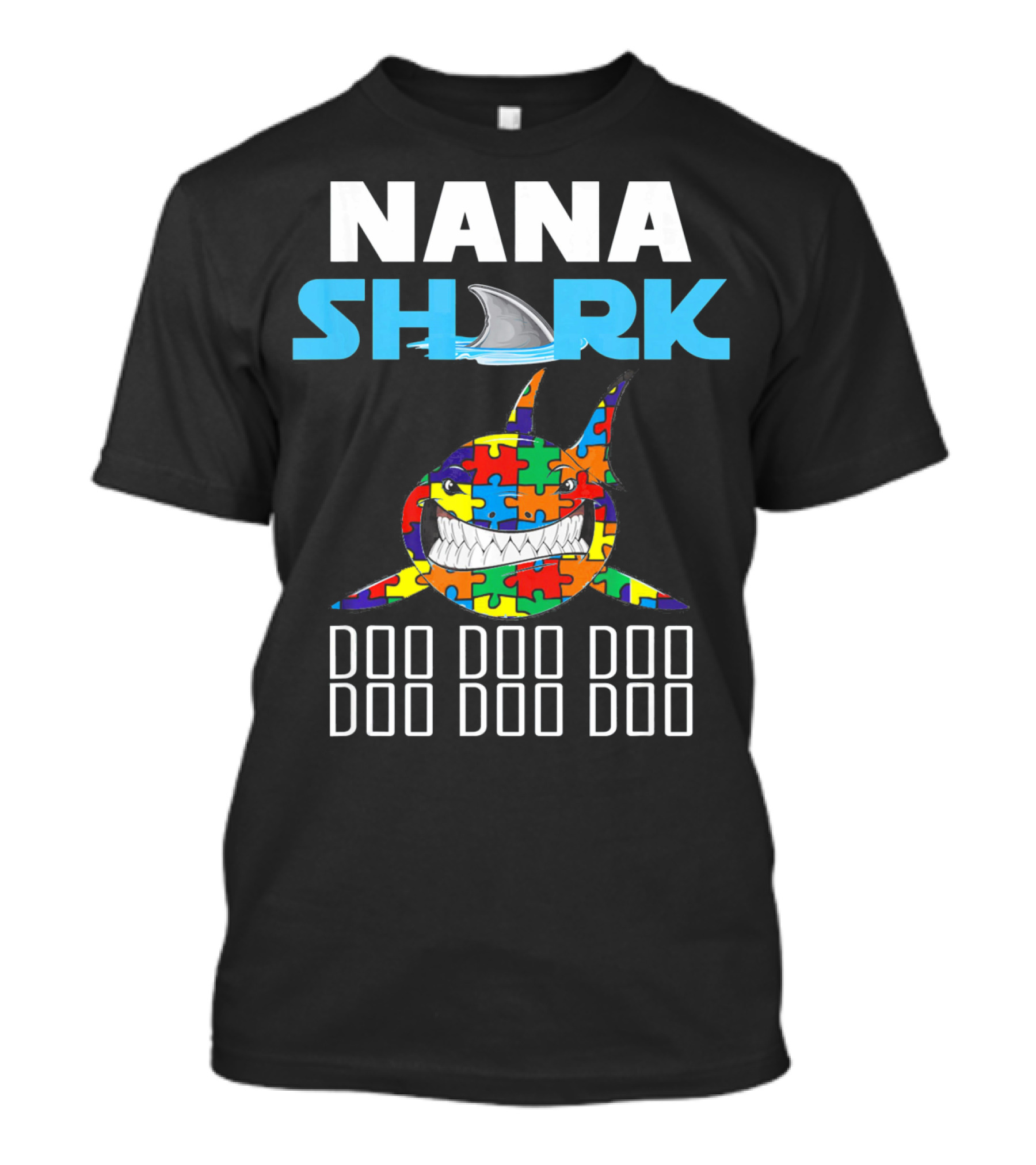 Nana Shark Autism Awareness Puzzle Doo Doo Doo T-Shirt