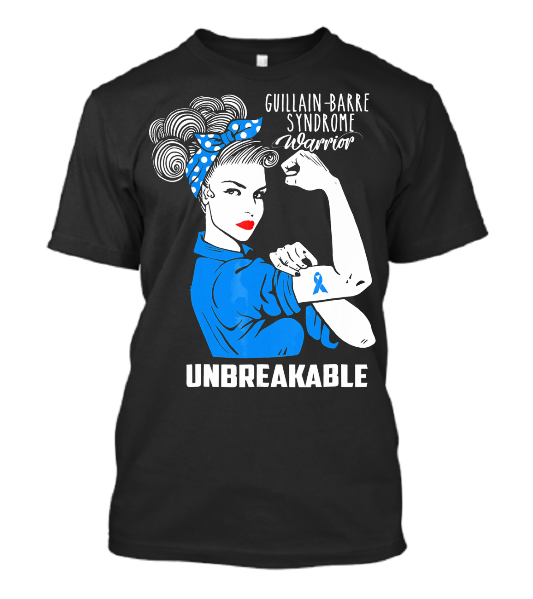 Guillain-Barre Syndrome Warrior Unbreakable Retro Strong Woman With Awareness T-Shirt