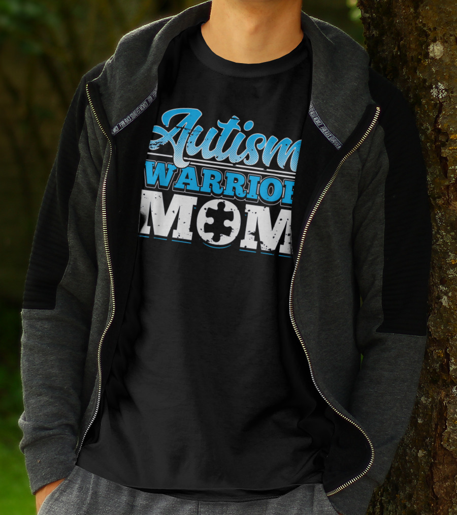 Autism Warrior Mom Awareness Puzzle Piece T-Shirt
