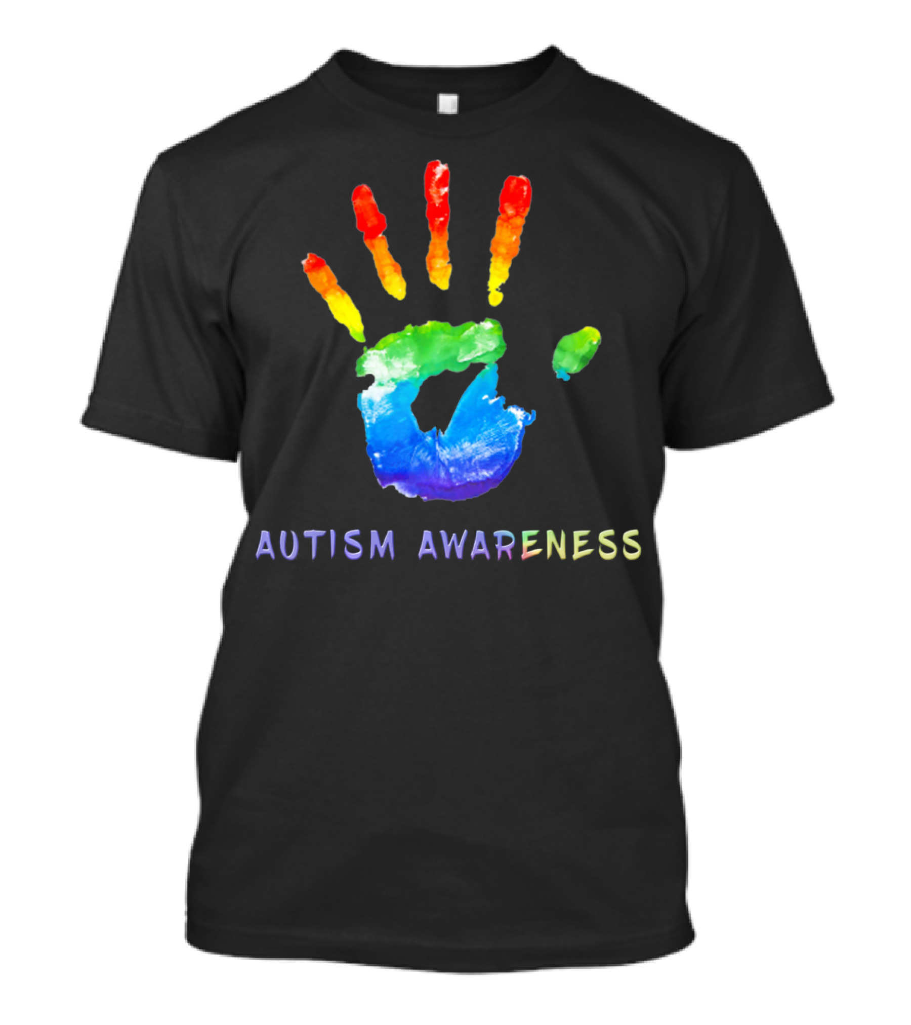 Autism Awareness Colorful Rainbow Handprint T-Shirt