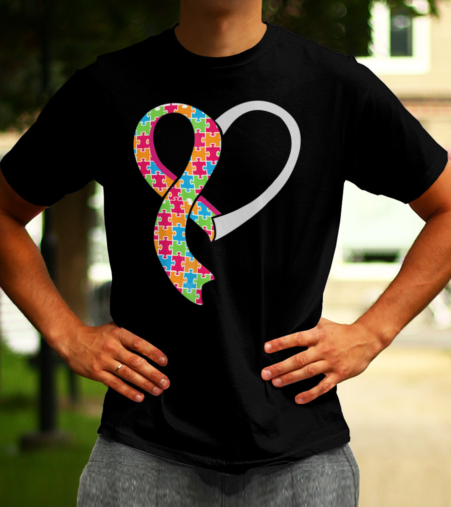 Puzzle Heart Autism Awareness T-Shirt