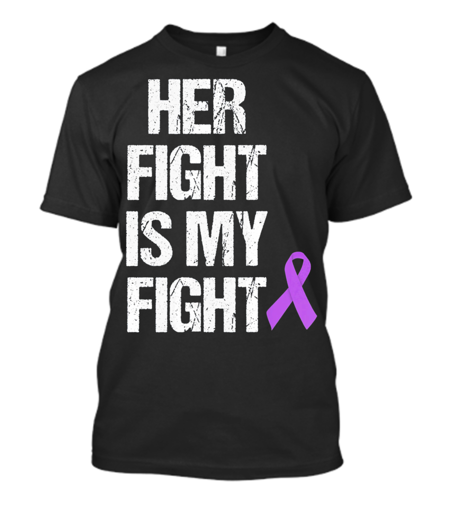 Her Fight Is My Fight Purple Ribbon Epilepsy Awareness T-Shirt