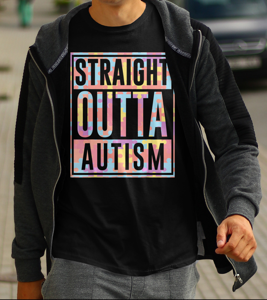 Straight Outta Autism Puzzle T-Shirt