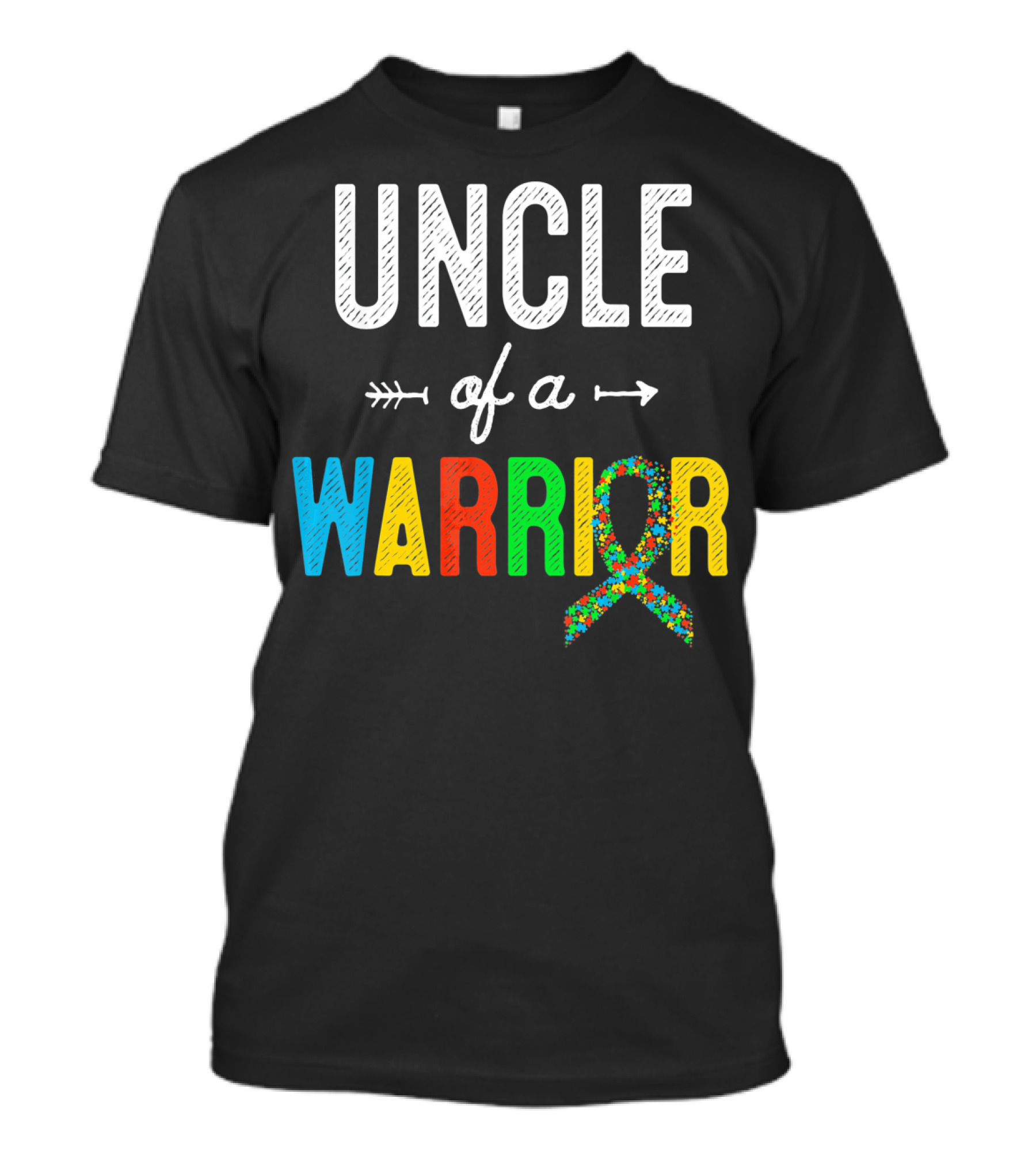 Uncle Of A Warrior Autism Awareness Puzzle T-Shirt