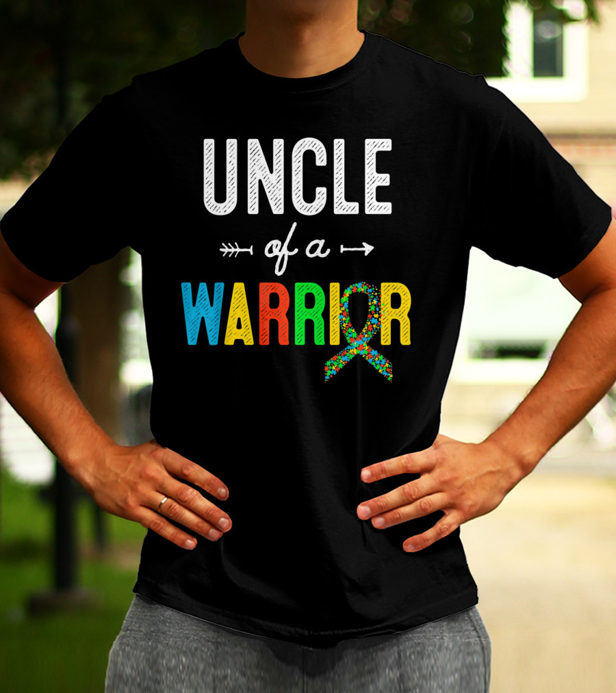 Uncle Of A Warrior Autism Awareness Puzzle T-Shirt