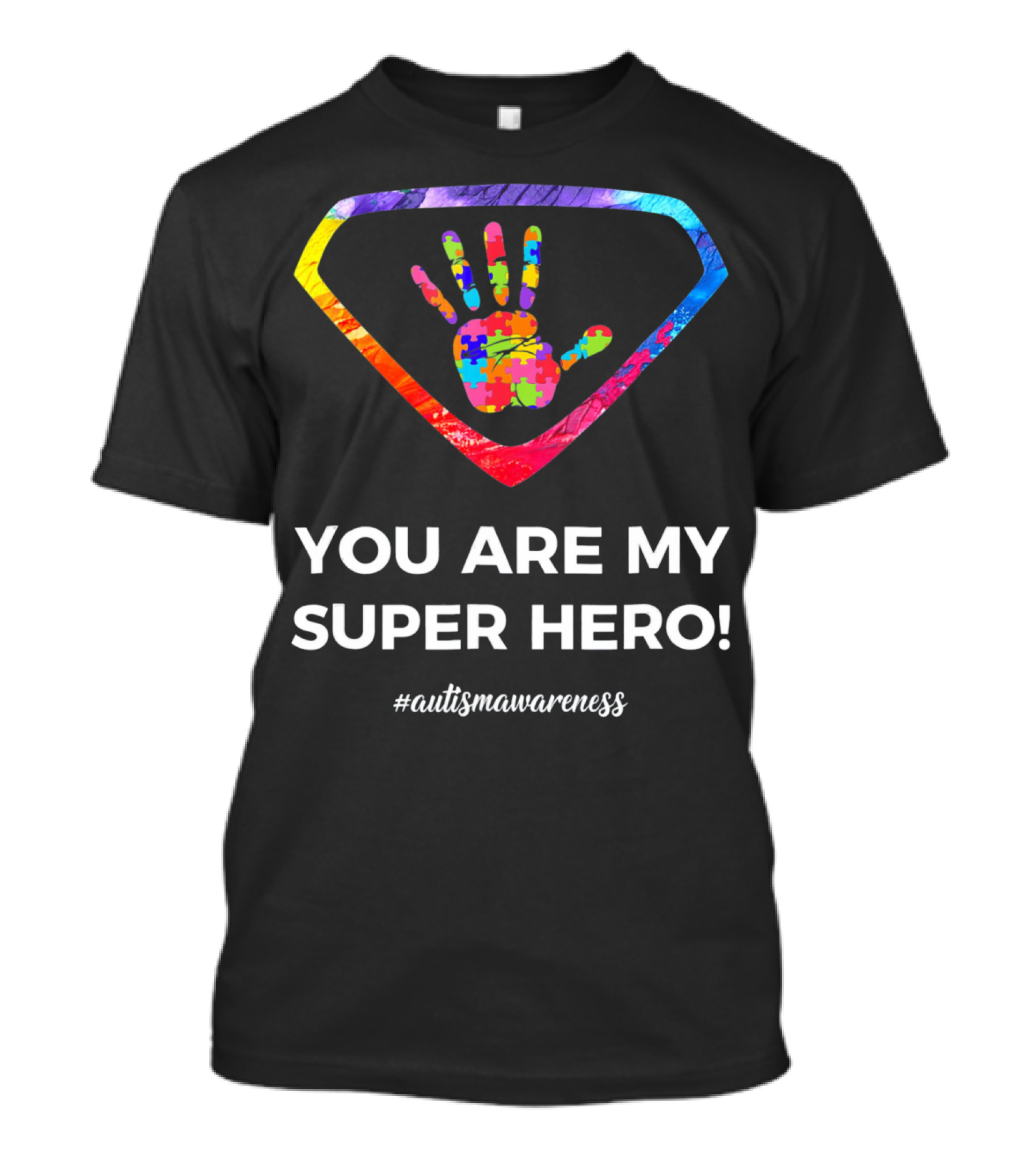 You Are My Superhero Autism Awareness Handprint Puzzle T-Shirt
