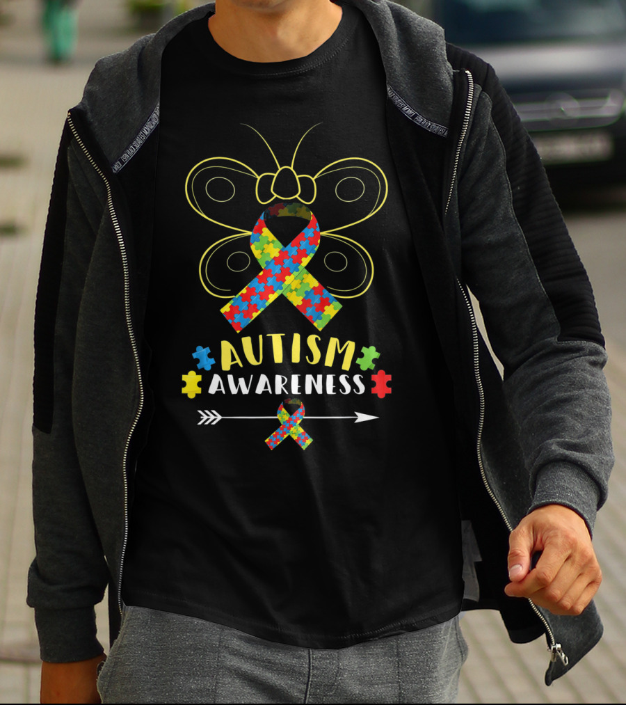 Autism Awareness Butterfly Puzzle T-Shirt