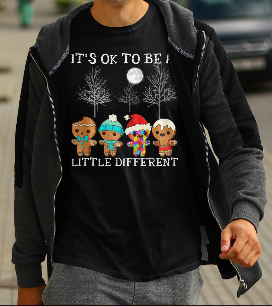 It's Ok To Be A Little Different Gingerbread Cookies Winter Holiday T-Shirt