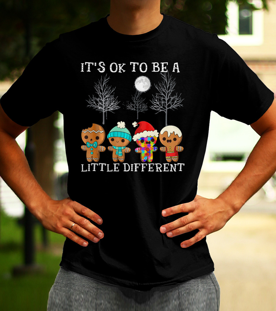 It's Ok To Be A Little Different Gingerbread Cookies Winter Holiday T-Shirt
