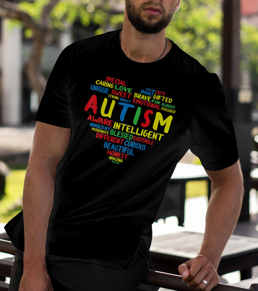 Autism Heart Intelligent Emotional Honest Caring Brave Unique Special T-Shirt