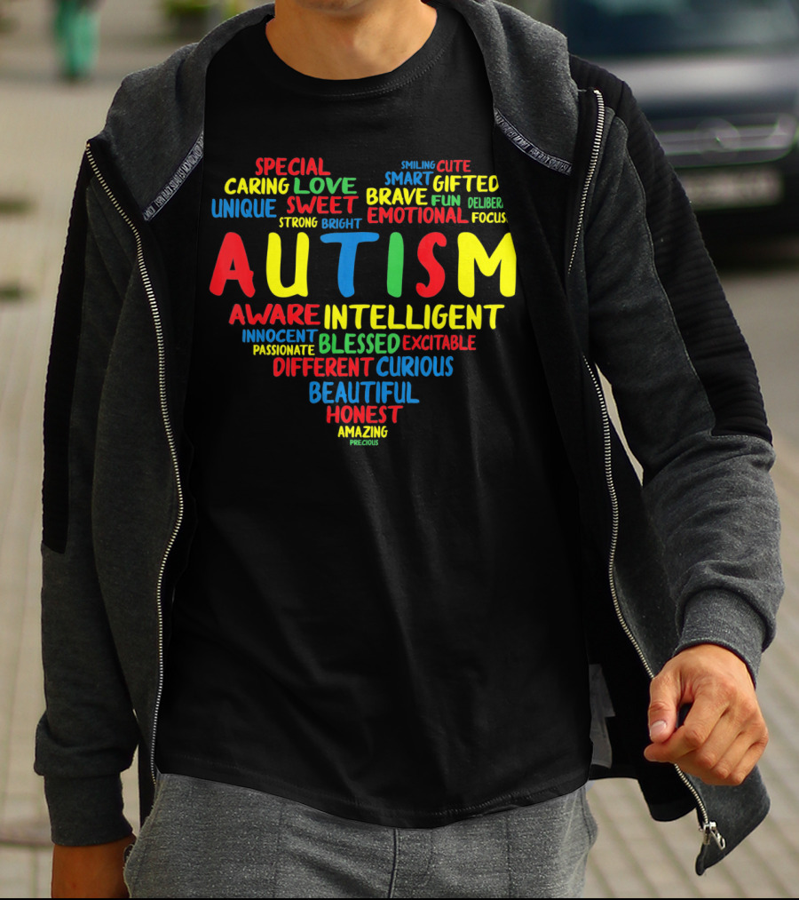 Autism Heart Intelligent Emotional Honest Caring Brave Unique Special T-Shirt
