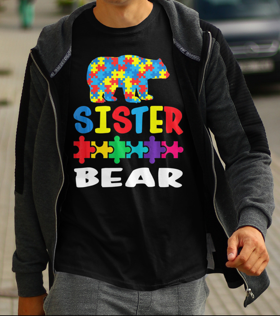 Sister Bear Puzzle Autism Kid T-Shirt