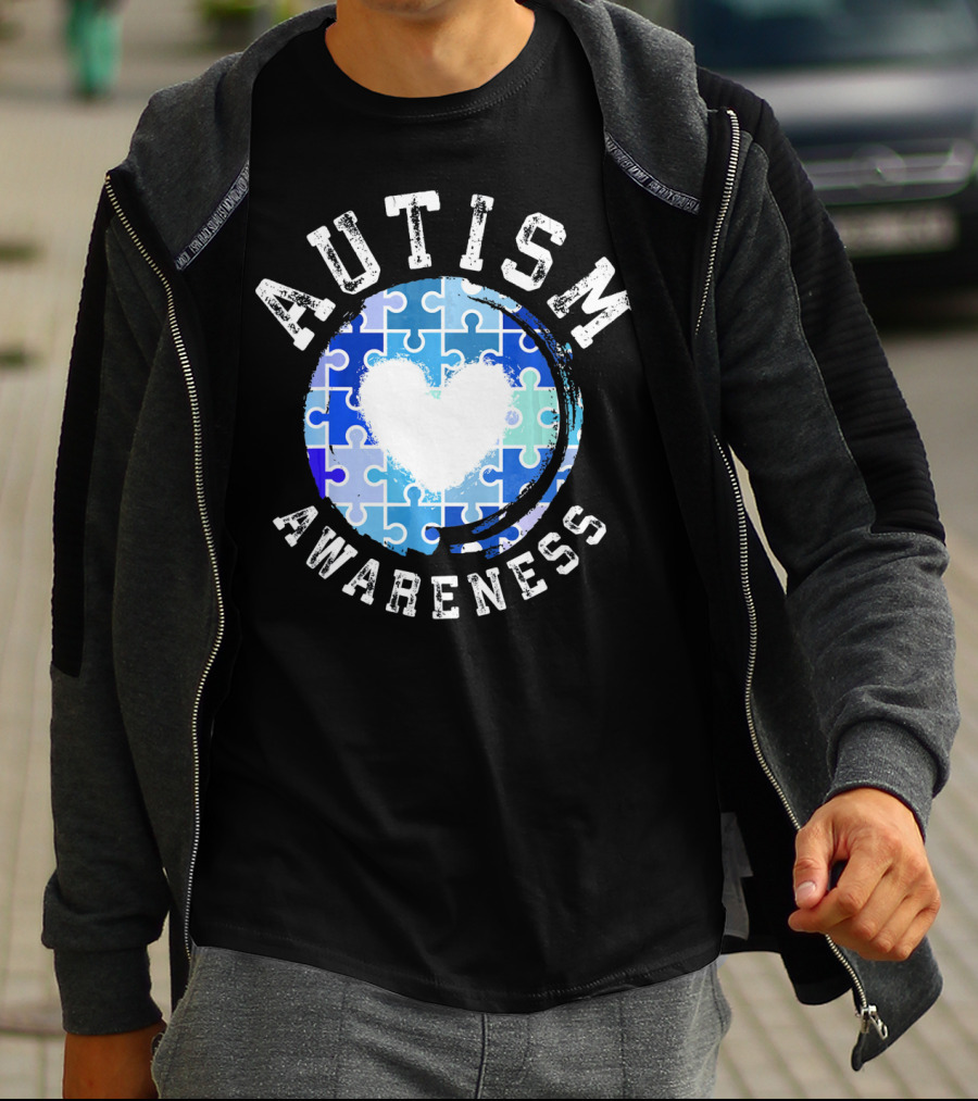 Autism Awareness Heart Puzzle T-Shirt