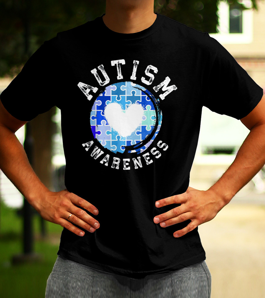 Autism Awareness Heart Puzzle T-Shirt