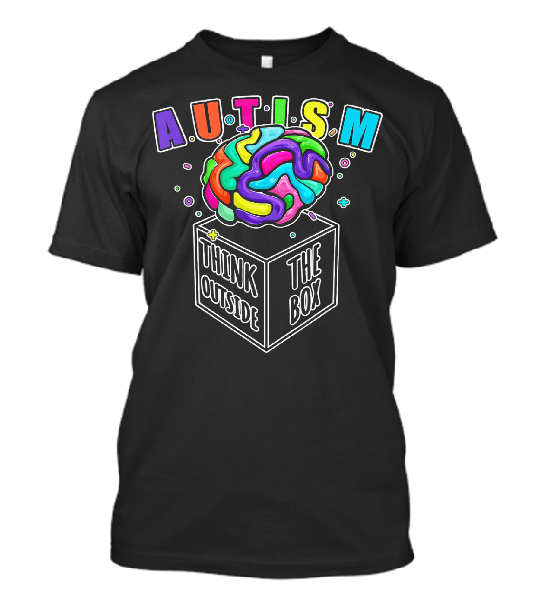 Autism Think Outside The Box Brain Puzzle Pieces T-Shirt