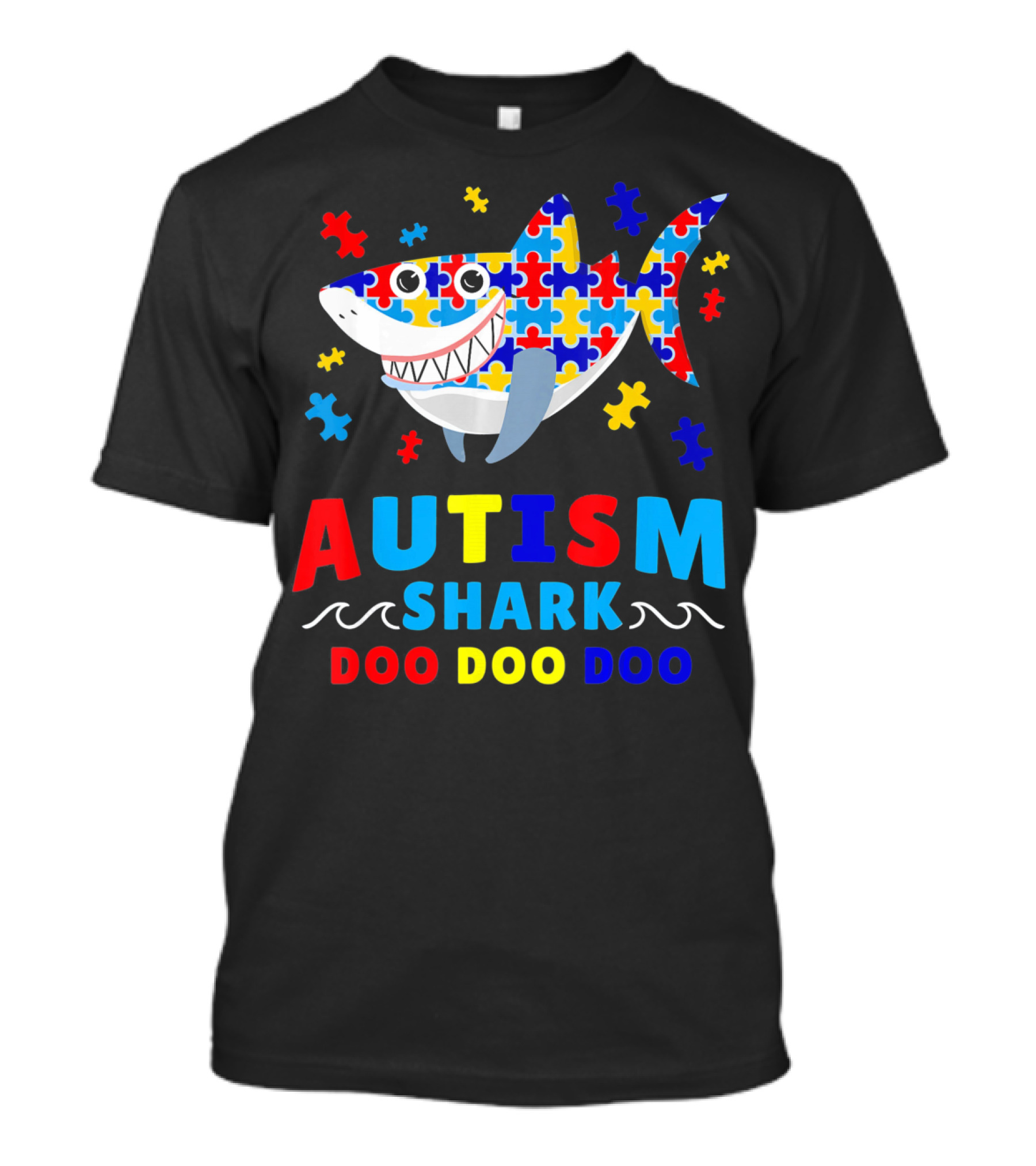 Autism Puzzle Shark Doo Doo Doo Autism Awareness T-Shirt
