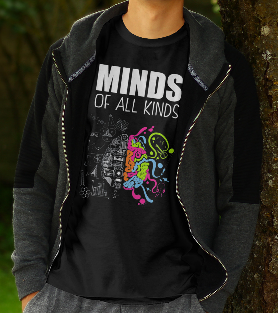 Minds Of All Kinds Neurodiversity Brain ADHD Autism T-Shirt