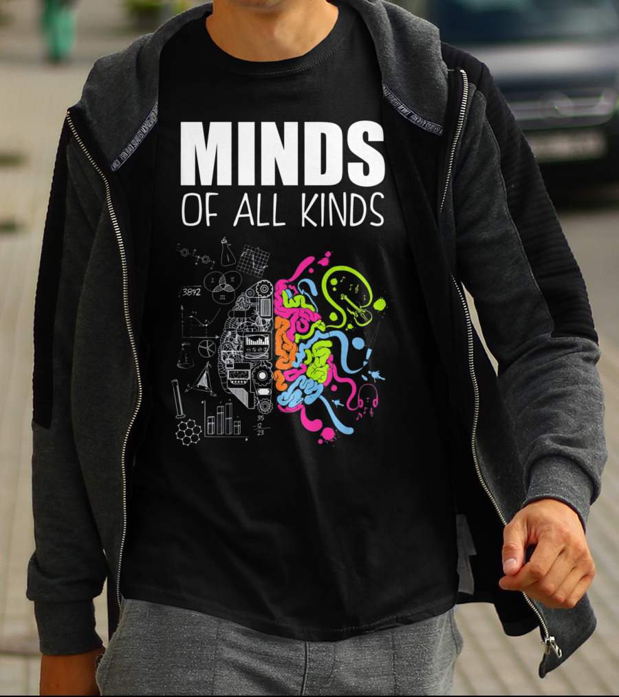 Minds Of All Kinds Neurodiversity Brain ADHD Autism T-Shirt